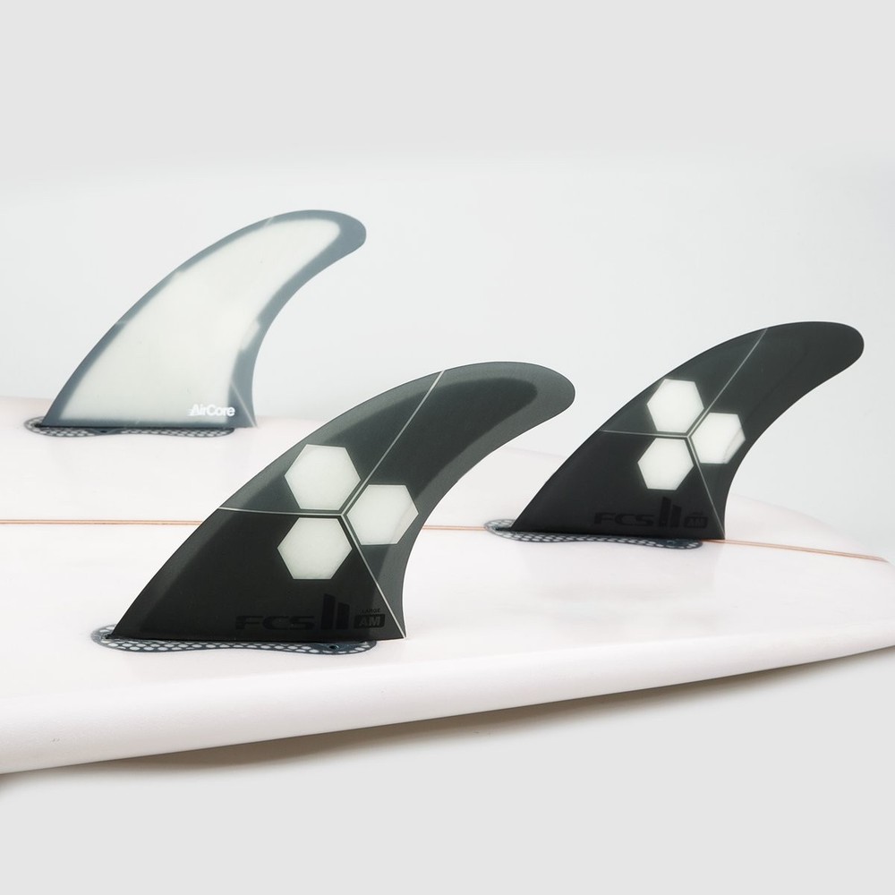 FCS 2 AM PC Air Core Tri-Quad Fin Set Grey L