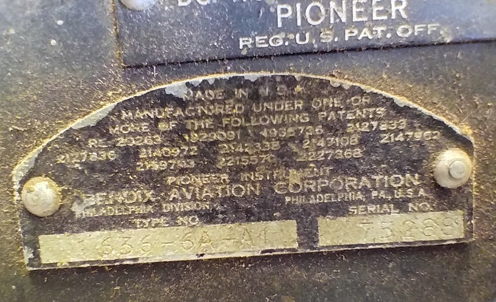 Bendix Vertical Speed Indicator 1636-6A-A1, Used