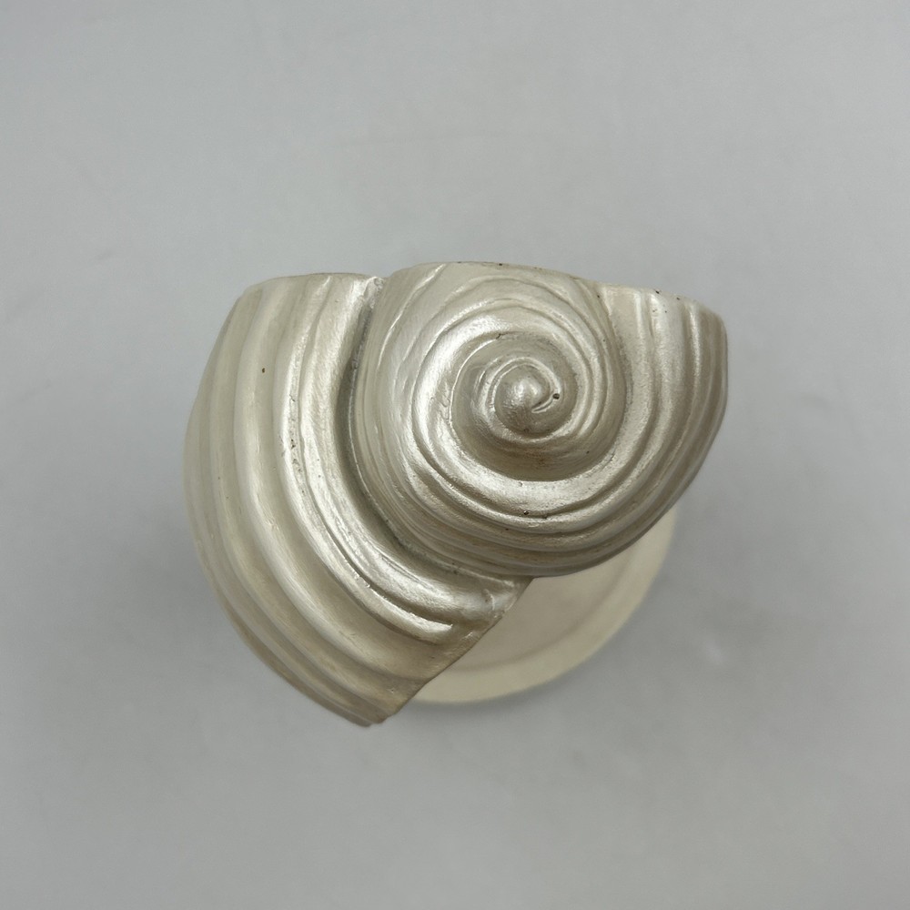 Iridescent White 6.75” Conch Shell Bookend Ceramic Single