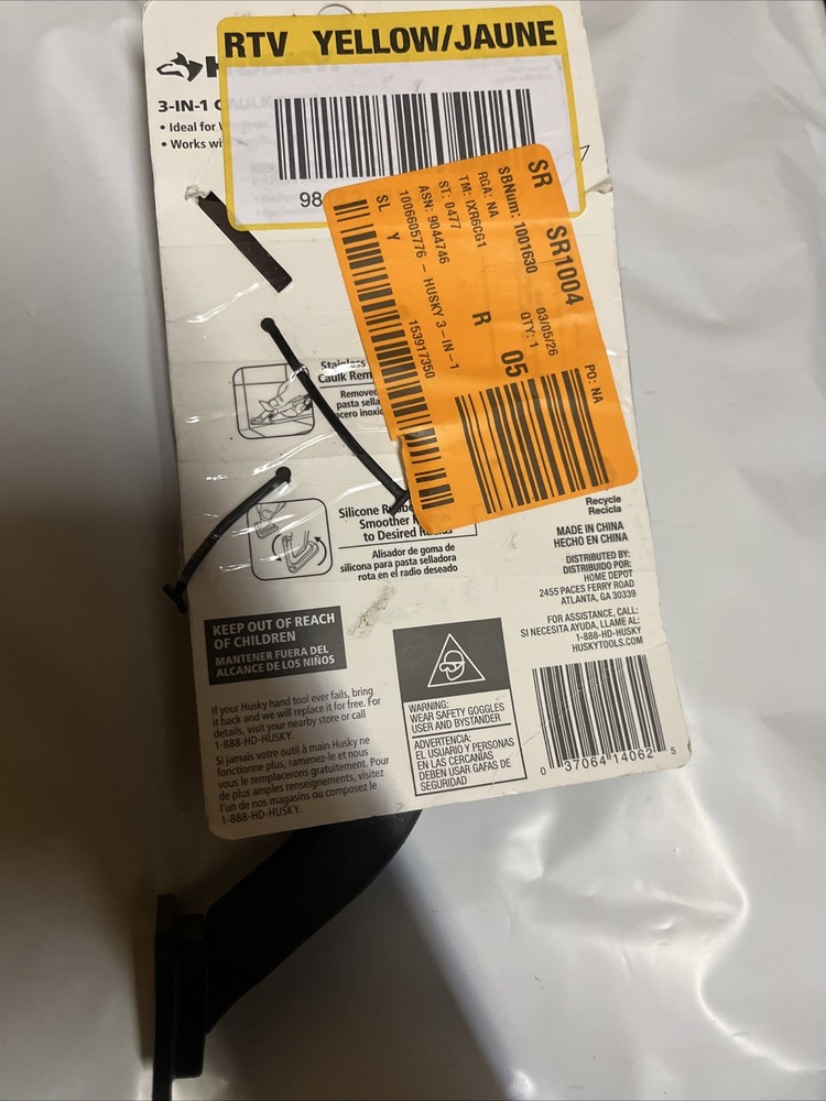 Husky 3-in-1 Caulk Tool Smooth Remove Scraper