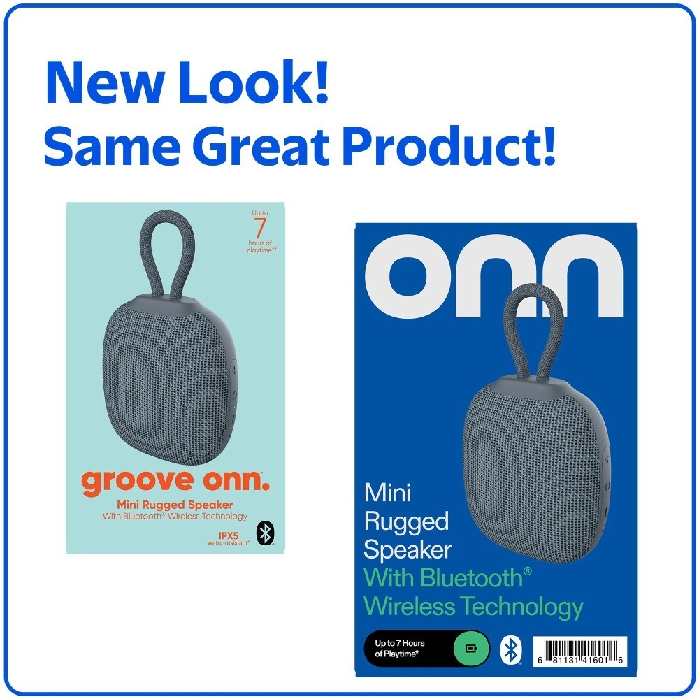 Mini Rugged Speaker with Bluetooth Wireless Technology, Gray