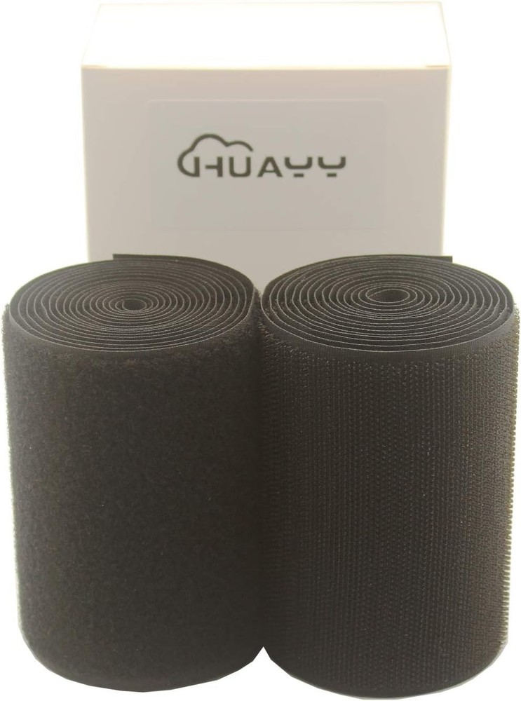 Durable 4in x 2yd Sew-On Hook and Loop Nylon Strips - Versatile & Soft