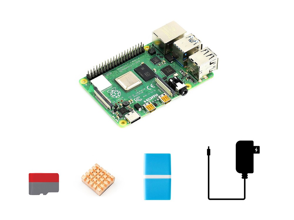 Raspberry Pi 4 Model B Starter Kit Micro SD Card Waveshare accessory Heat Sink