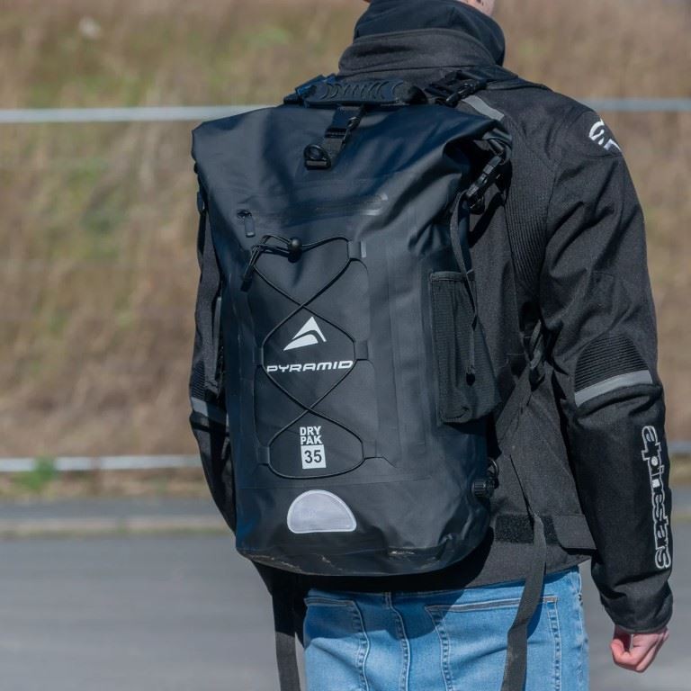 Pyramid Black Waterproof 35L Motorcycle Backpack