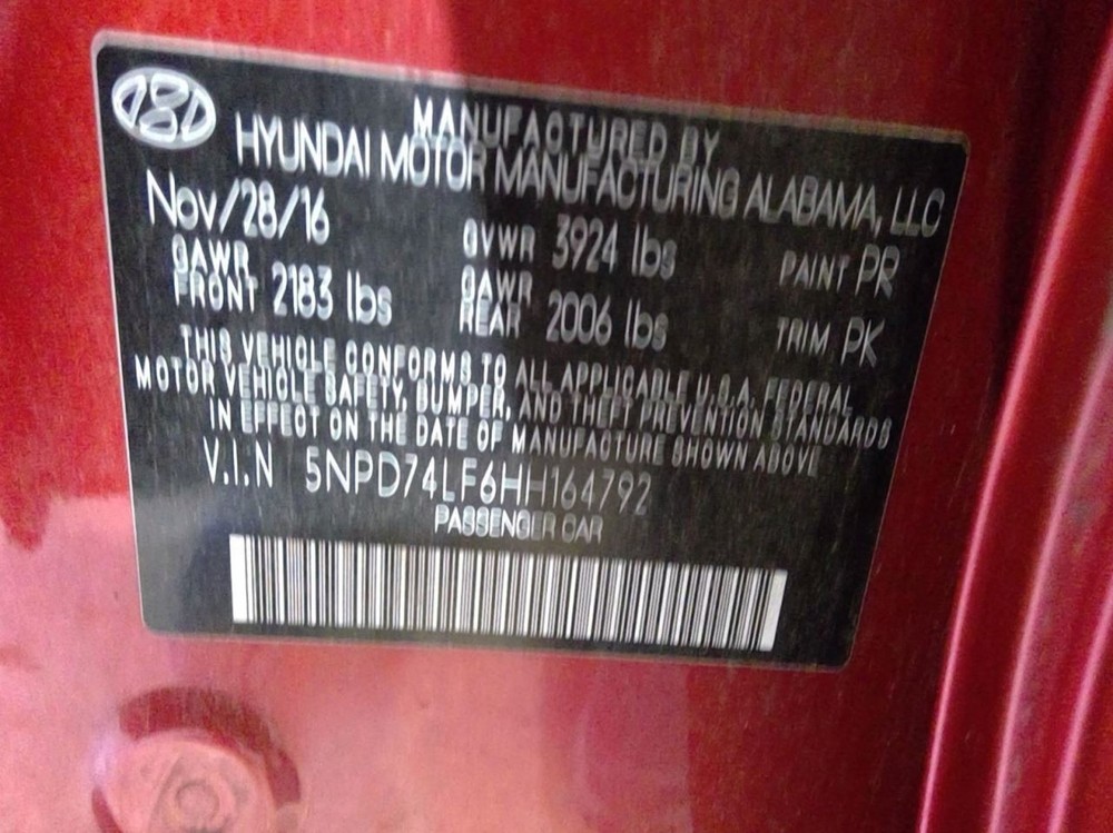 ELANTRA 2017 Transmission Shift 942540