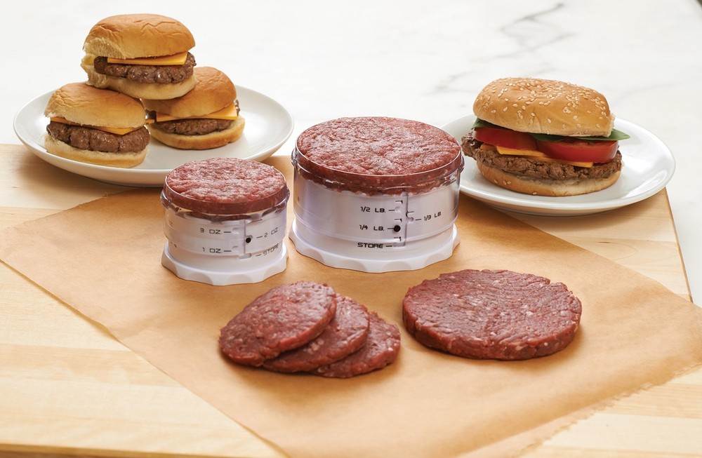 Adjust-A-Burger Press Set Plastic 2-Piece White