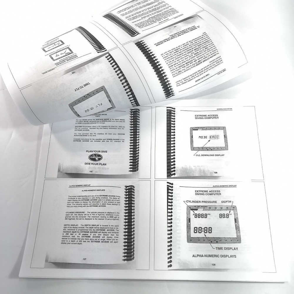 Dacor Quantum Loop Scuba Dive Puck Computer Printed Manual