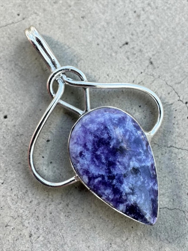 Lepidolite Solid 925 Sterling Silver Pendant