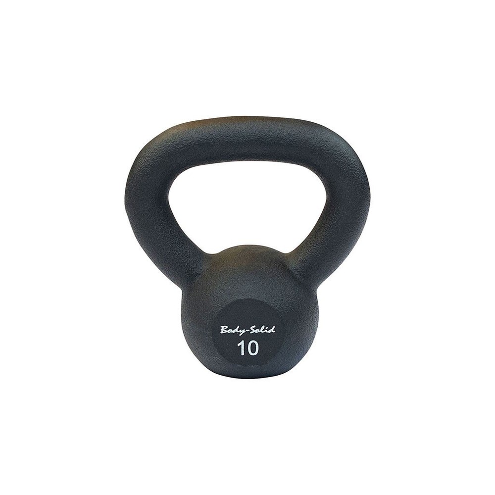 Body-Solid Matte Black Powder Coat Kettlebell with Kettle Grip Handle