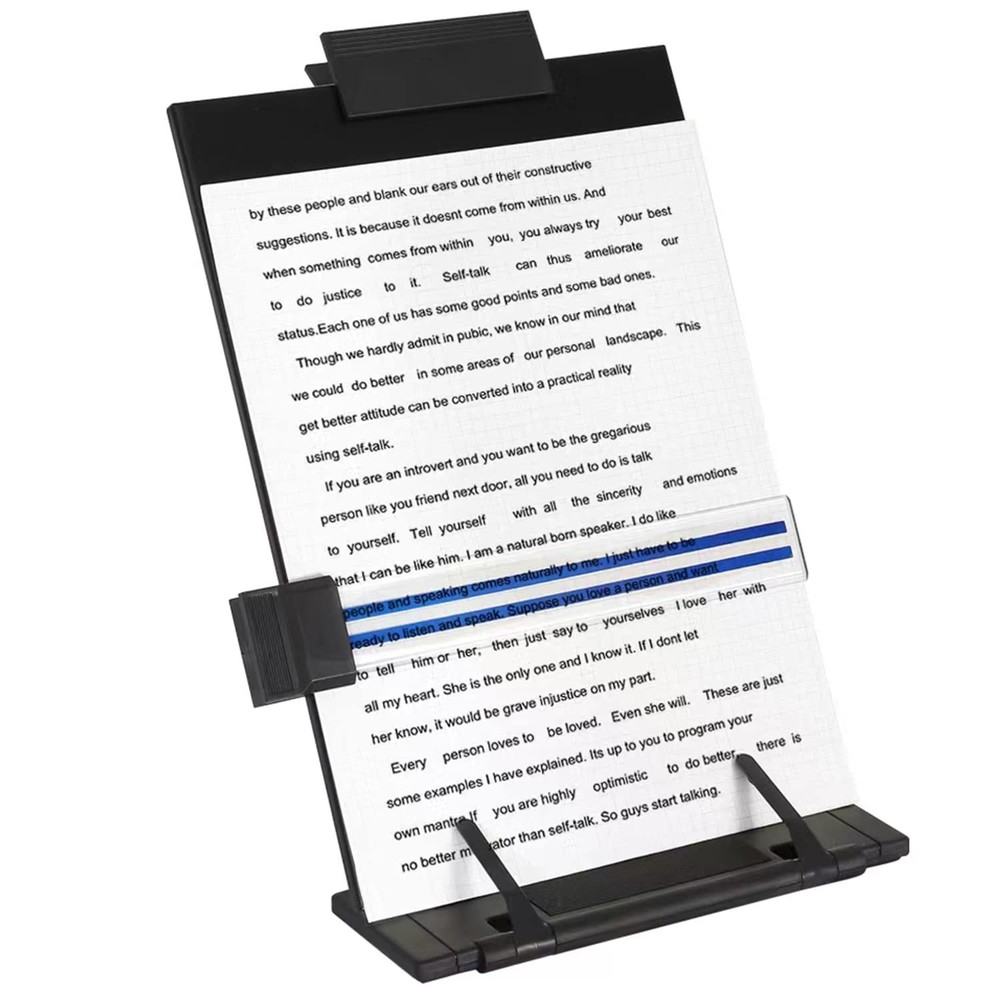 Desktop File Organizer, Adjustable Document Stand, For Reading Typing, Black