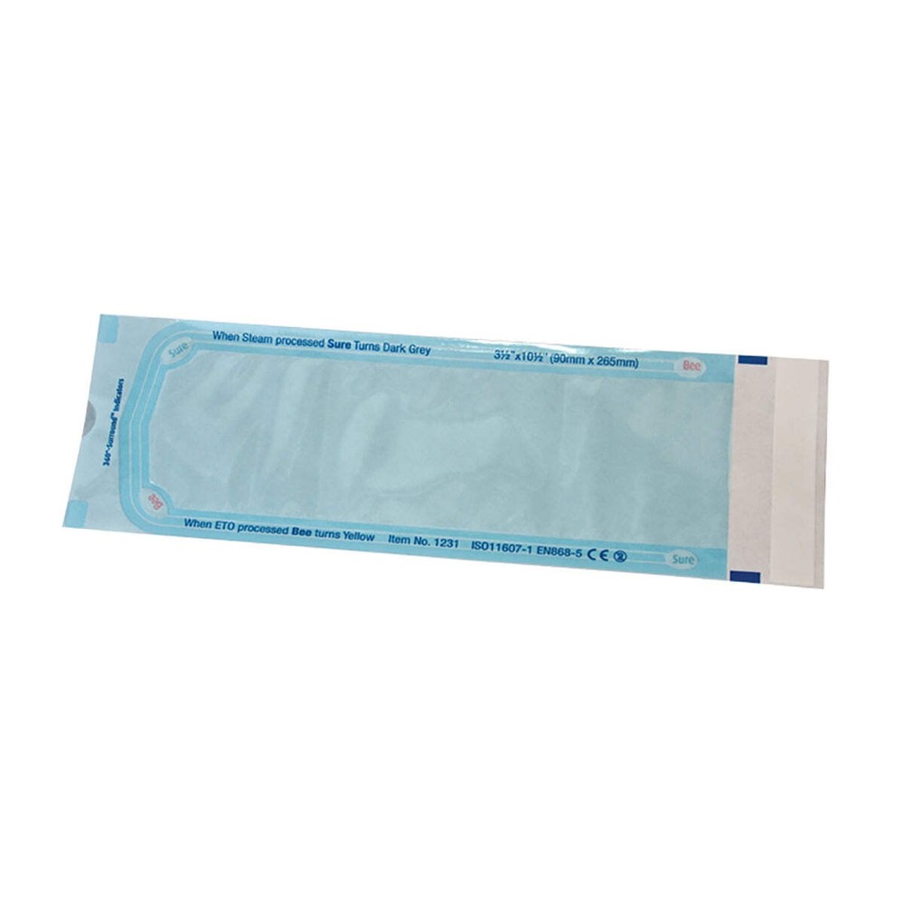 BeeSure Sterilization Pouches (3-1/2" x 10-1/2") - Pkg. 200