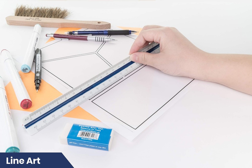 Pacific Arc Engineer Triangle Scale Ruler 12 Inch 12 Inch, | 12 in