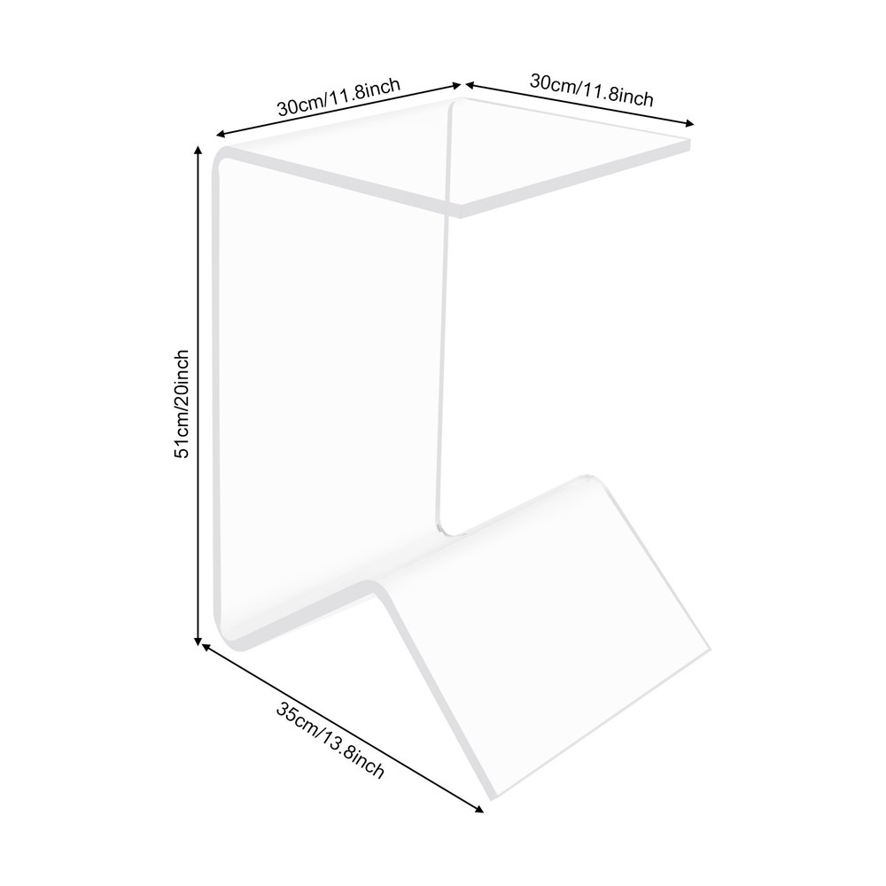 Side Table End Table Acrylic End Table Modern Clear Side Couch Table 20in Height