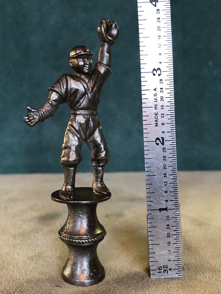 Baseball Player Catching Ball Pipe Tamper, Solid Fine Pewter
