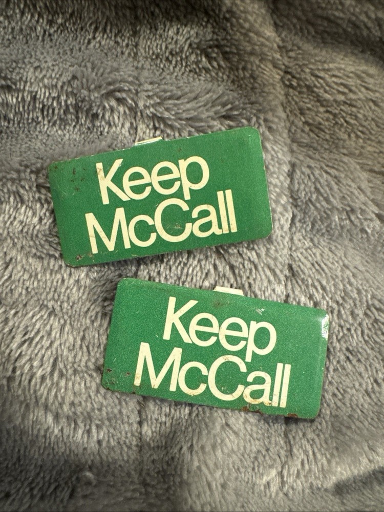 2-VINTAGE KEEP MCCALL POLITICAL FOLD DOWN  TAB BUTTONS