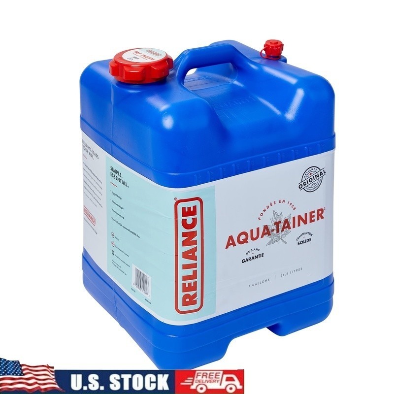 7 Gallon Water Container BPA Free Stackable Storage Ergonomic Handle Spout New