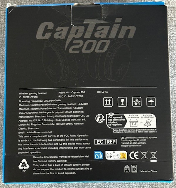 Captain 200 Wireless Gaming Headset Black
