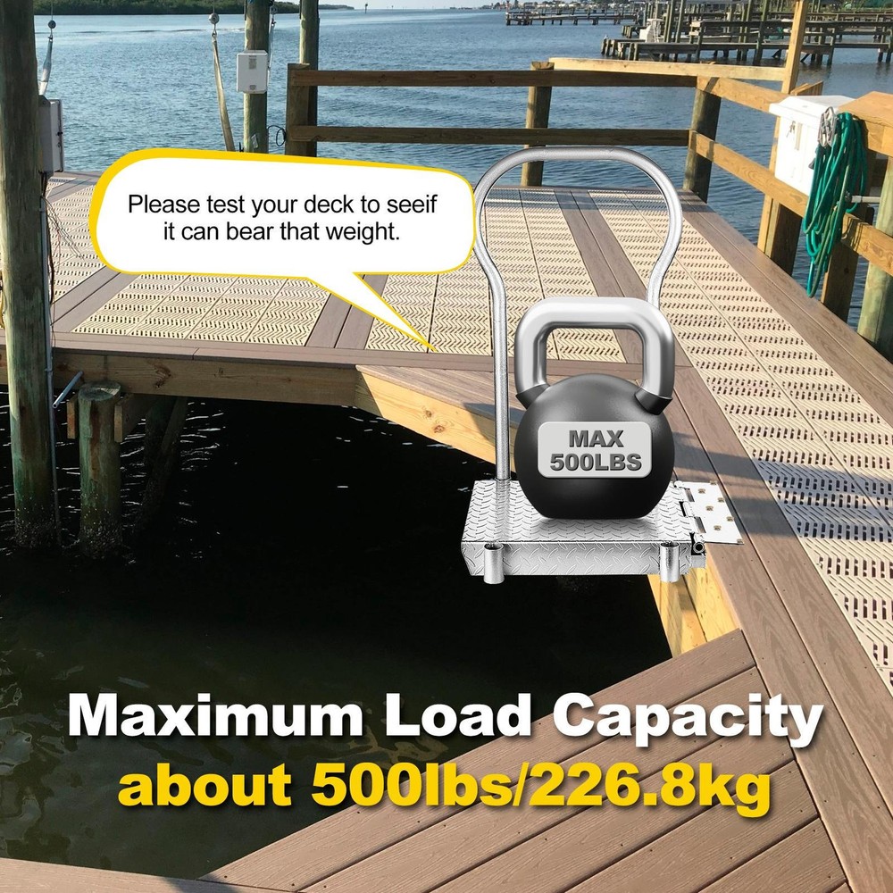 Foldable Boat Boarding Platforms W/Handrail Dock Extension Step Load 500lb