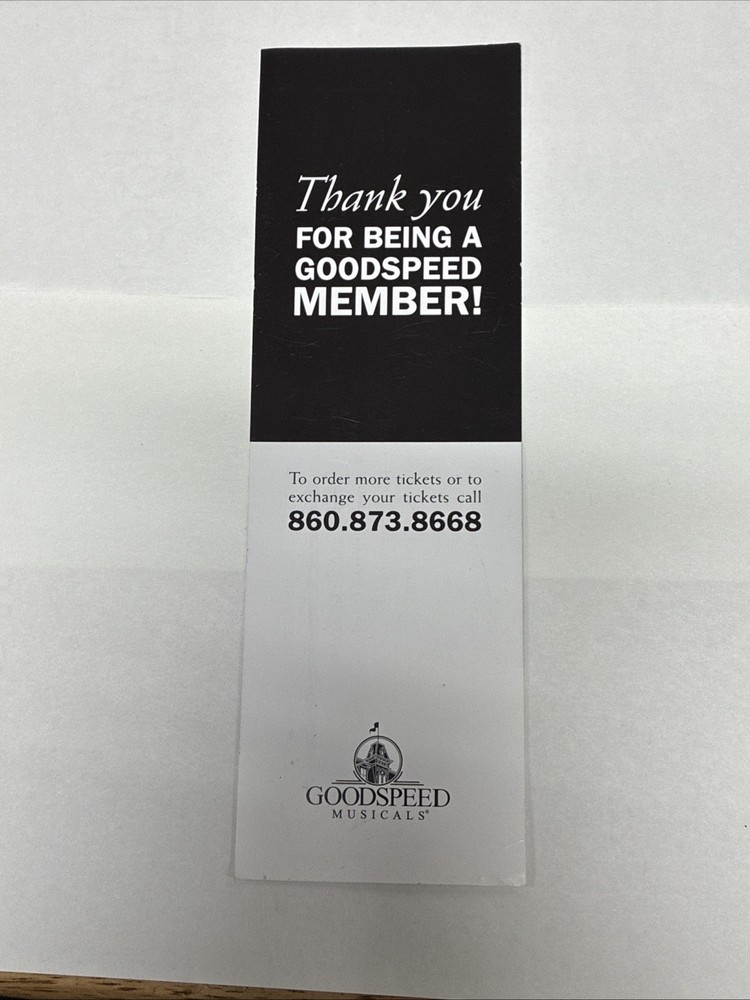 GOODSPEED MUSICALS 2009 Season Bookmark