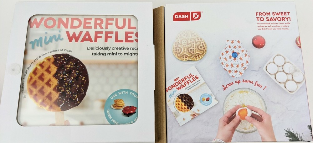 Dash Gingerbread Man Mini Waffle Maker and Cookbook Gift Set