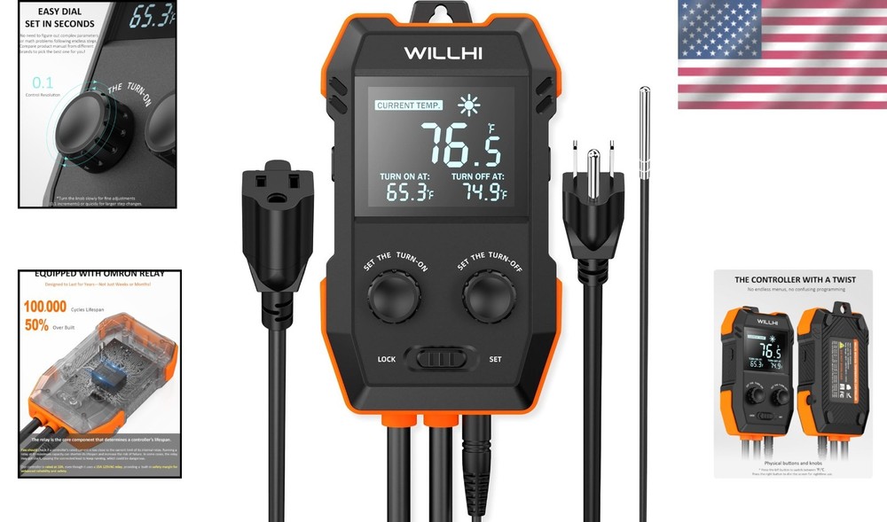 Versatile WH2408 Temperature Controller – LCD Display, Heating & Cooling Modes