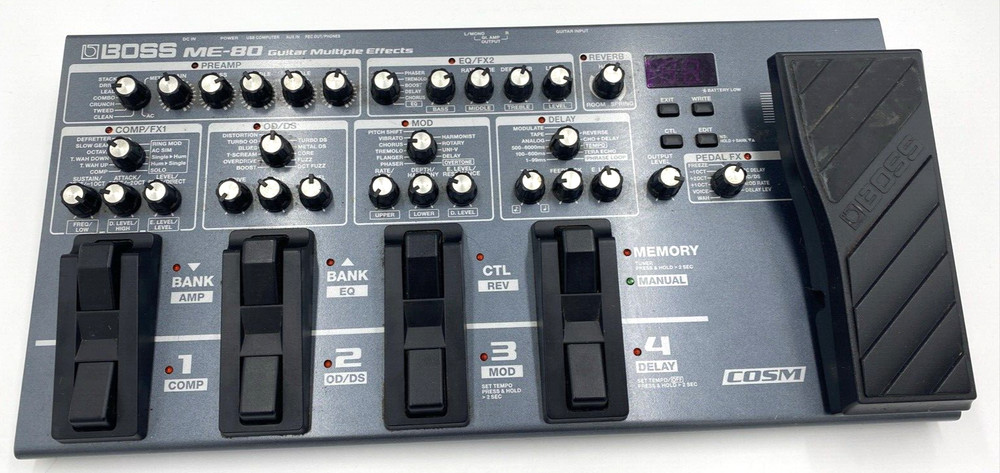 BOSS ME-80 Guitar Multiple Effects Pedal Board - Tested