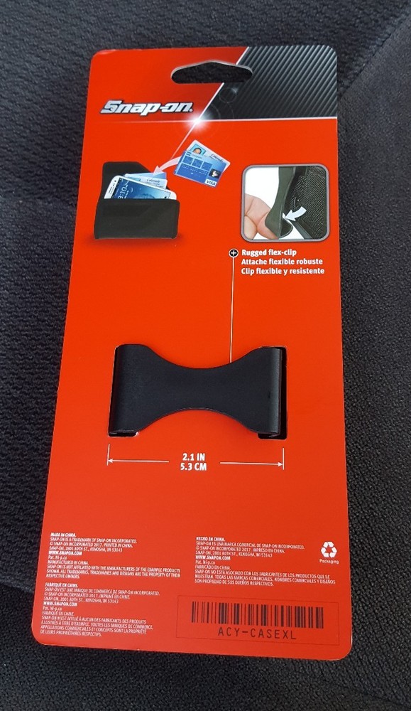 Snap on tools BLACK New cell phone holder side ways + flex clip + inside pocket