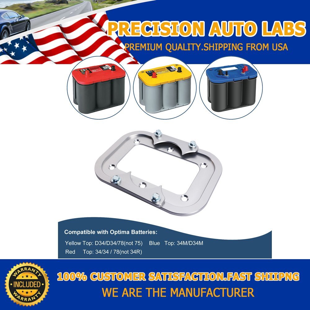 Universal Billet Battery Tray Hold Down Trunk Relocation Box For Optima Battery