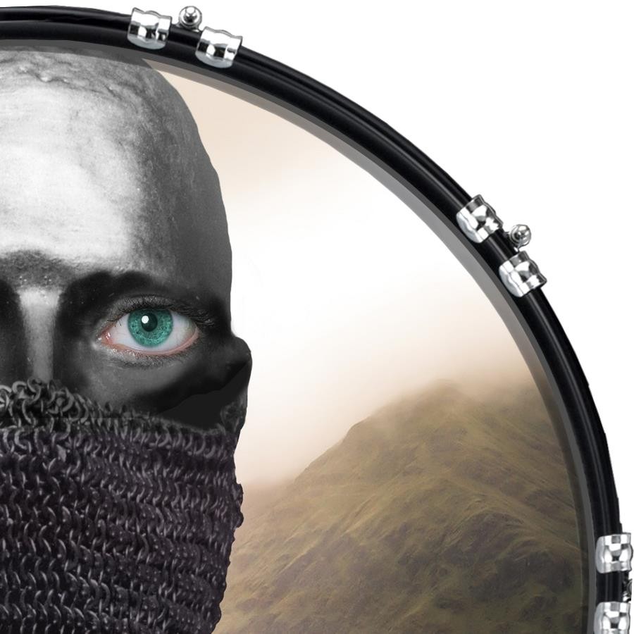 22" Custom Bass Kick Drum Front Head Graphical Graphic Silenced Chains