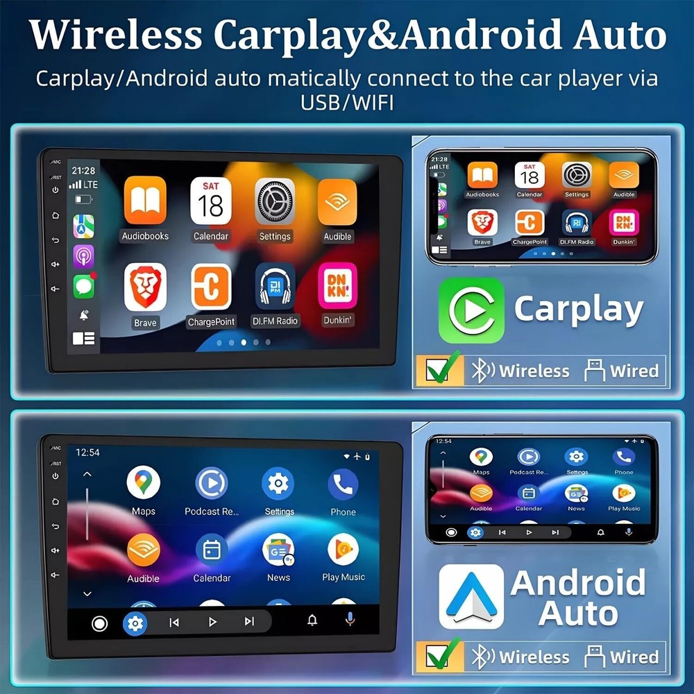 Double Din Car Stereo for E150 E250 E350 2009-2013 Android 14 10" Touch Screen