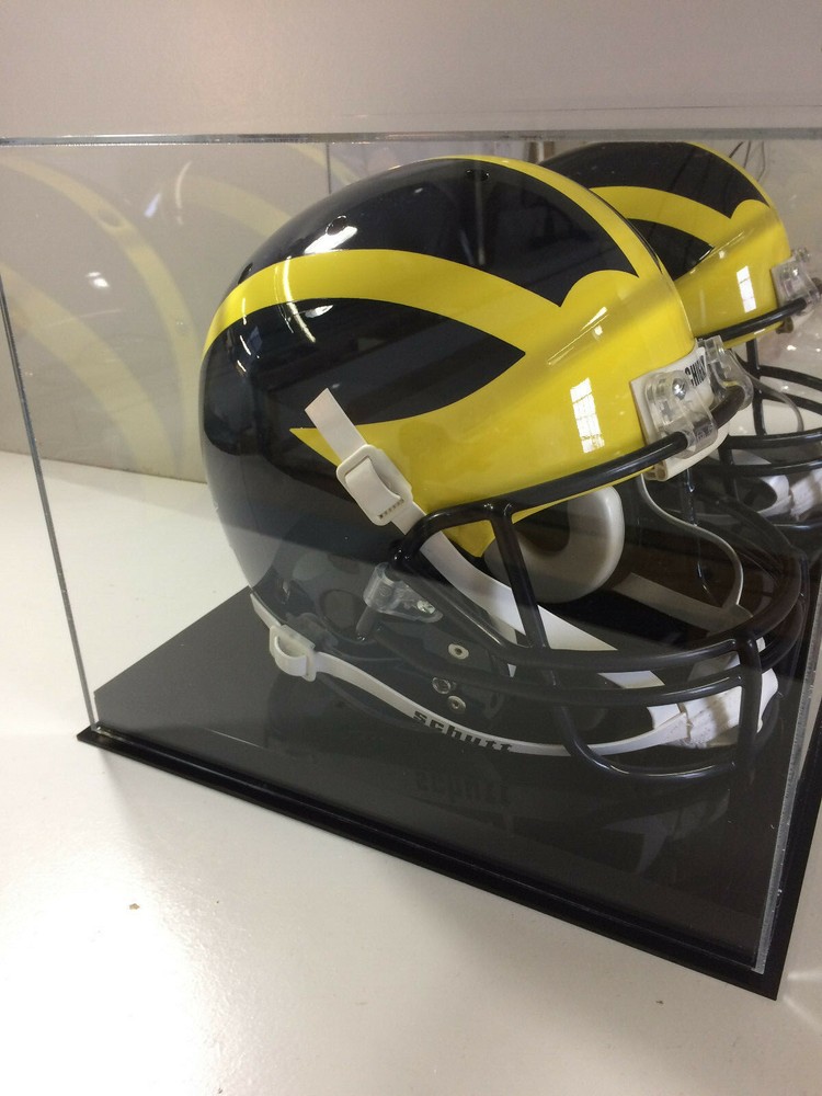 Football Helmet Case. MIRROR BACK solid black base UV
