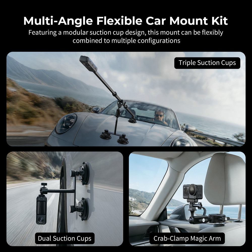 SmallRig Vehicle Suction Cup Support Kit for Action Cameras