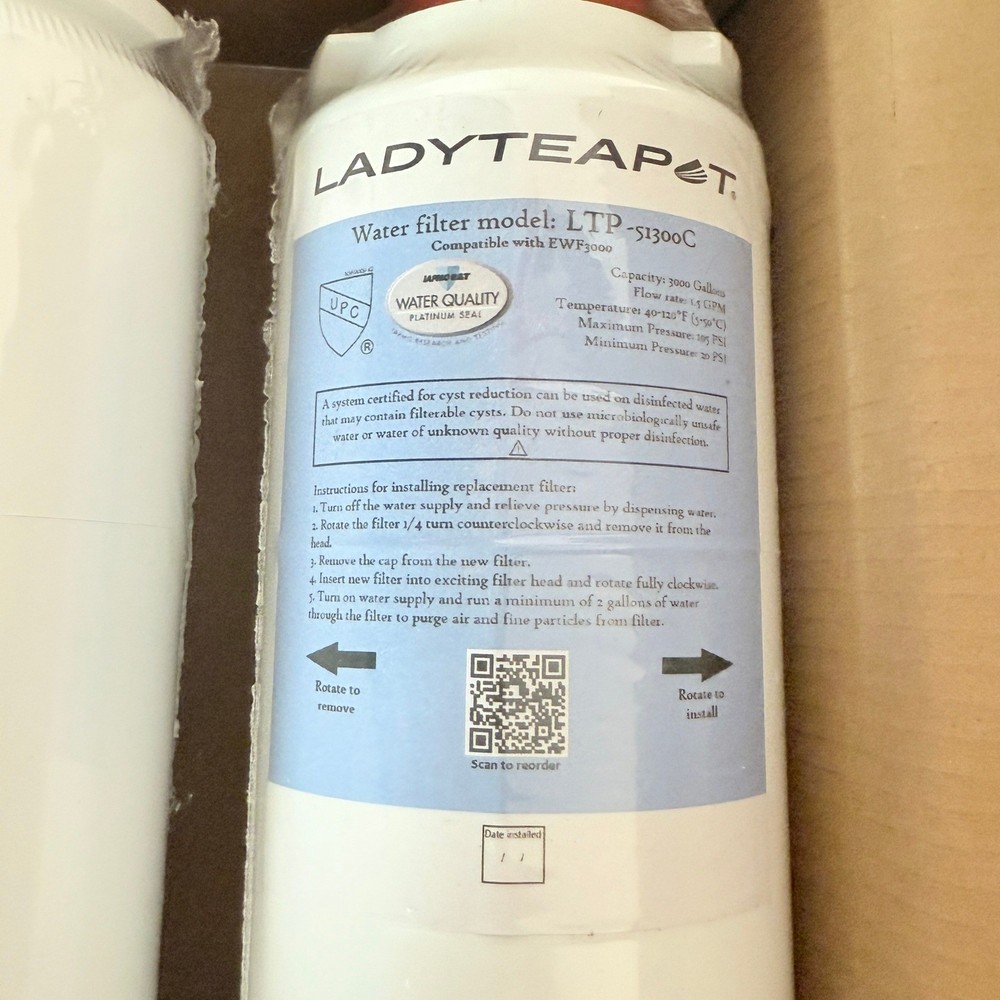 LADYTEAPOT Water Filter Model LTP S1300C Compatible with EWF3000 No Chip 2 Pack