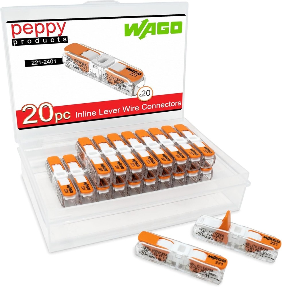 WAGO 221-2401 20Pc Inline Splicing Wire Connectors Pack | Includes (20X) 221-240