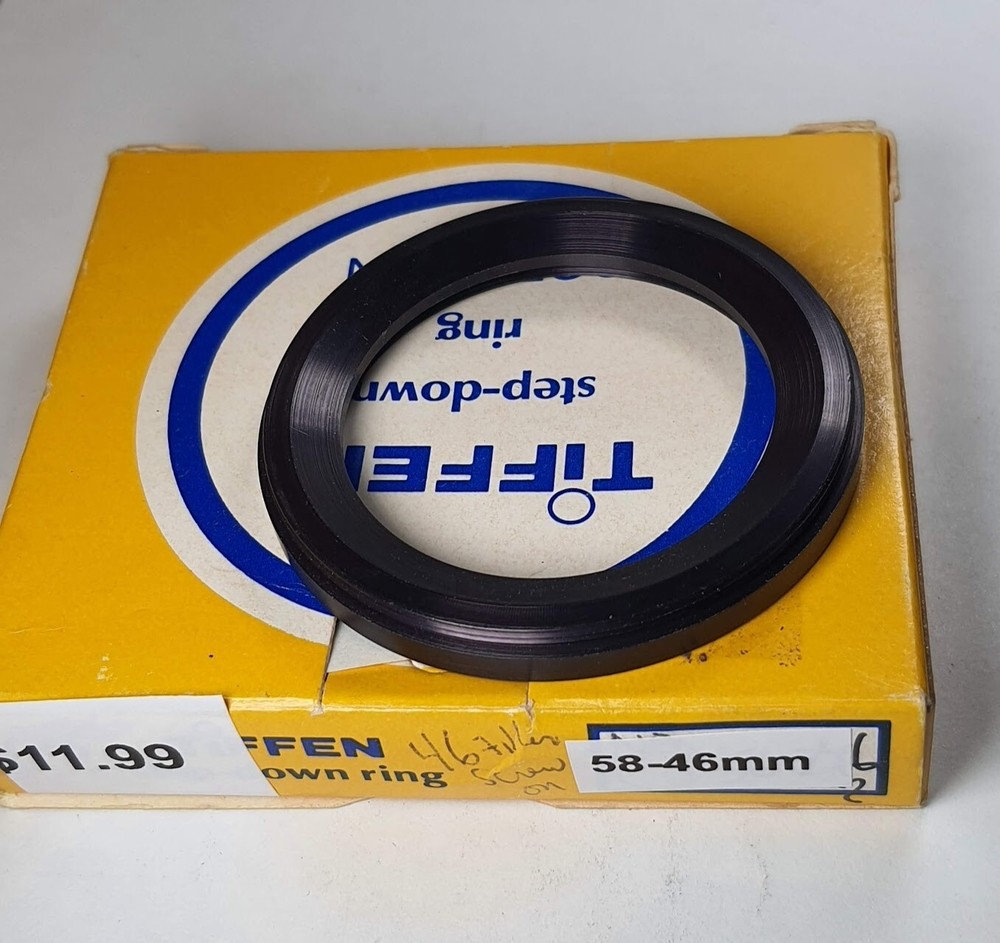 Tiffen 58-46mm Step-Down Lens Filter Converter Adapter Ring 58mm-46mm E58-E46