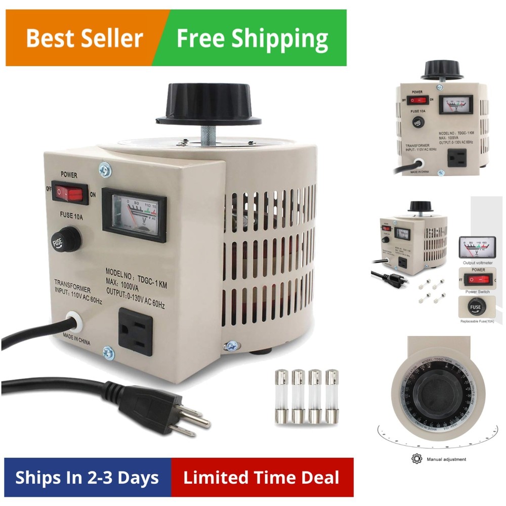 Variable Transformer Variable Voltage Regulator, 0-130V Output, 110V-120V Input