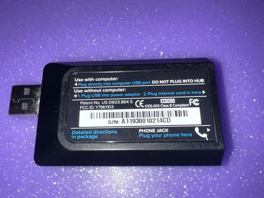 Magic Jack Go K1103 VOIP Phone Adapter Digital Service (Ethernet Magic Jack)