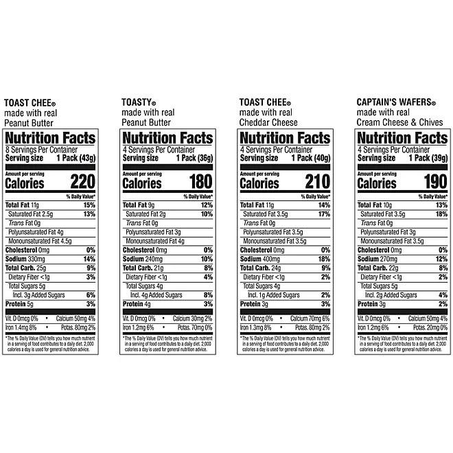Lance Variety Pack Sandwich Crackers, 40 pk.