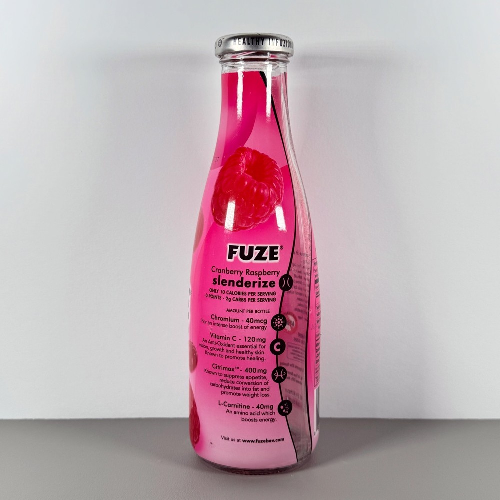 Fuze Collectible Bottle - Cran Raspberry Slenderize (Empty) Vintage Bottle 2000s