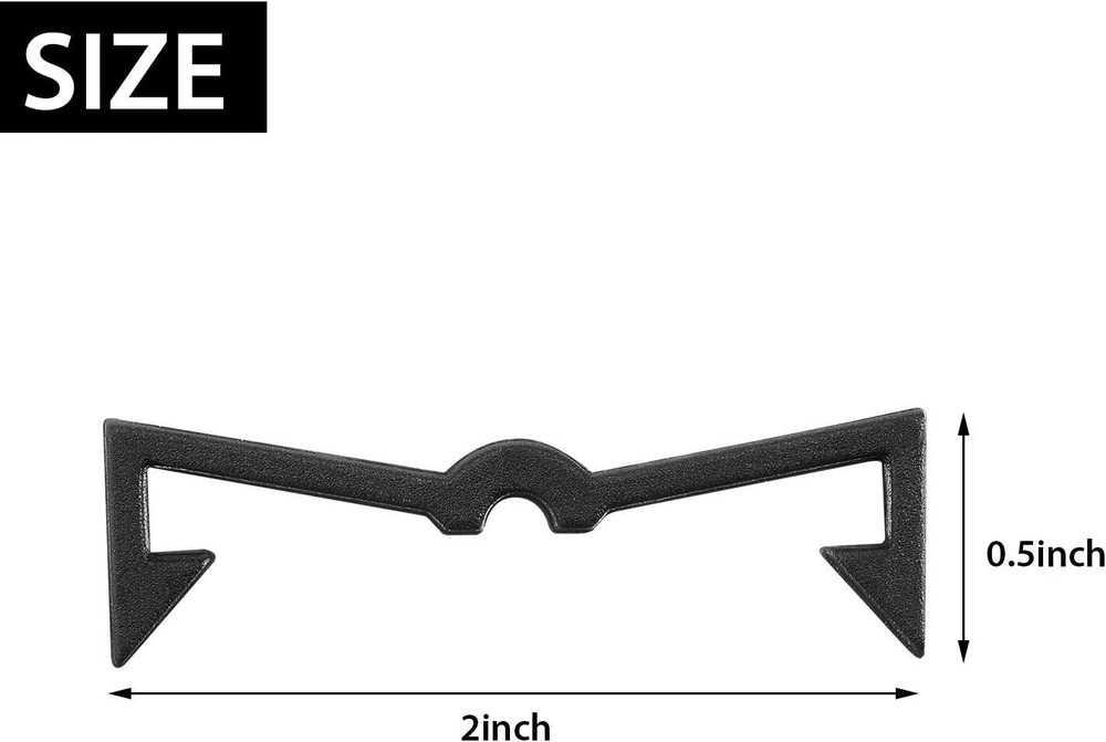 100-Pack Black Pegboard Clip Locks - Easy Install Hook Retainers for Displaying