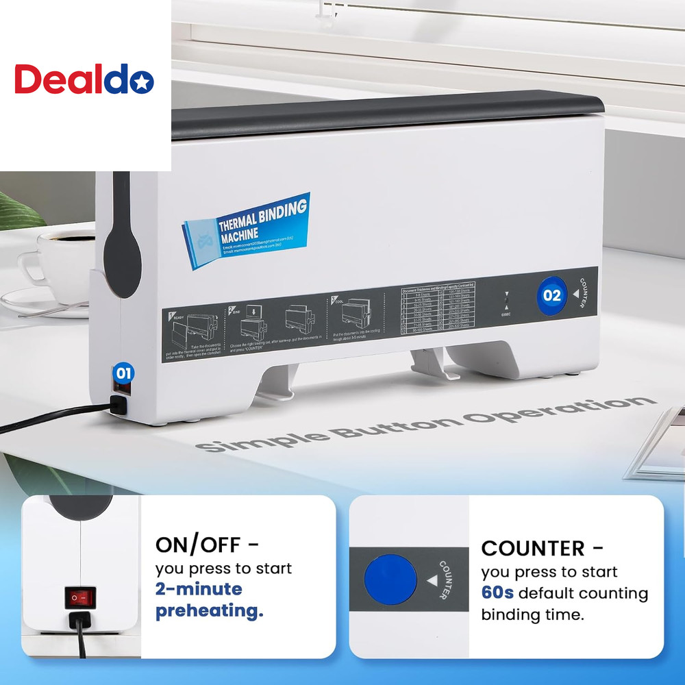 Thermal Binding Machine, Max.320 Sheets for A4 A5, Compact with Cooling Position