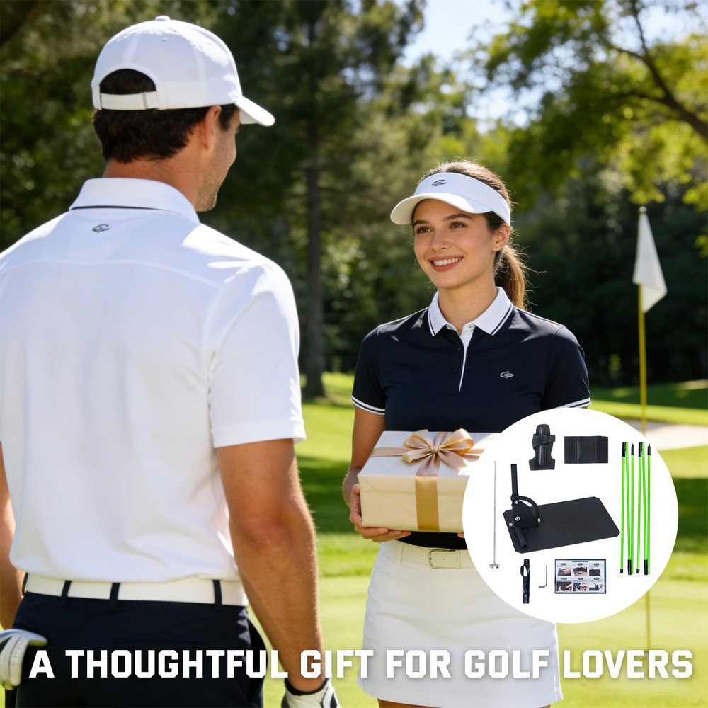 Golf Swing Correction Training Kit – Grip Alignment Trainer, Telescopic Swing...