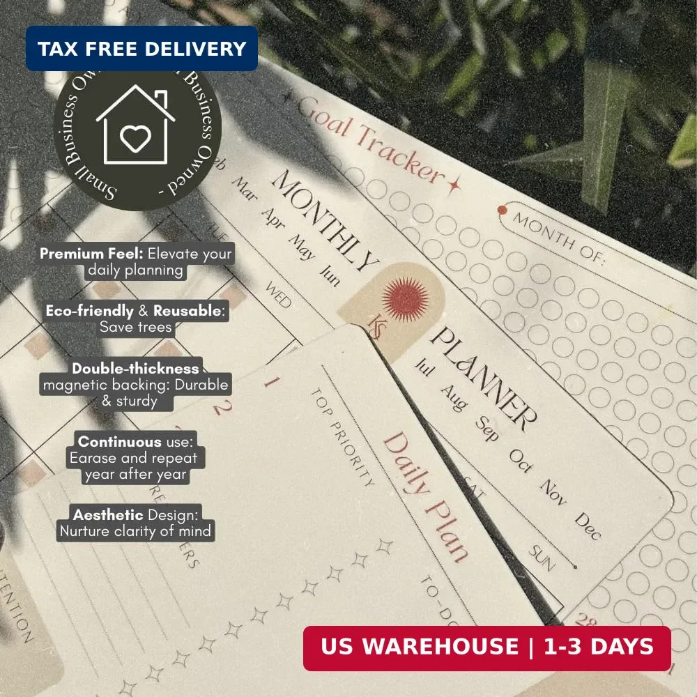 Premium Color-Coded Time Block Planner, Refrigerator Magnetic Planner Set, Visio