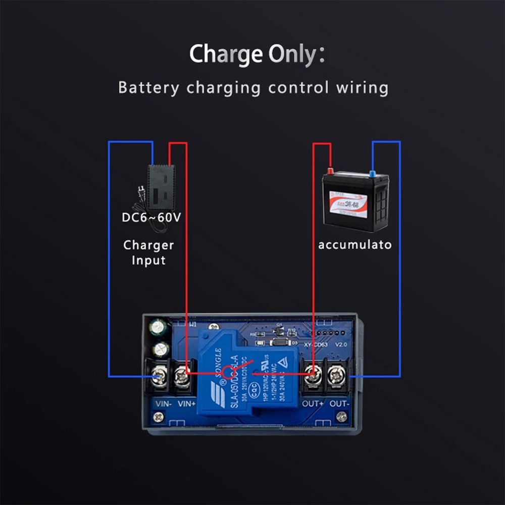 DC 6V-60V Low Voltage Protector Disconnect Switch Module with LCD Grey