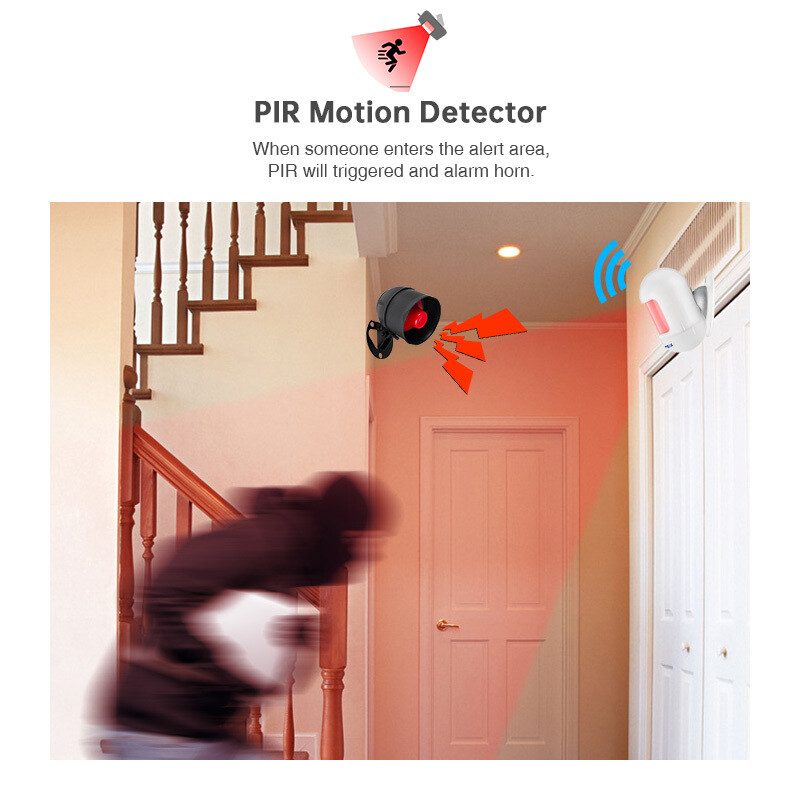 Home Siren Security Alarm System+2 Motion Detector 2 Remote Control KERUI