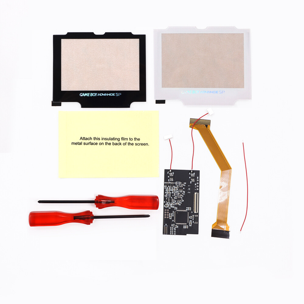 2 in 1 Touch Version V2 IPS 8 Color Models IPS LCD Screen Kit For GBA SP Console