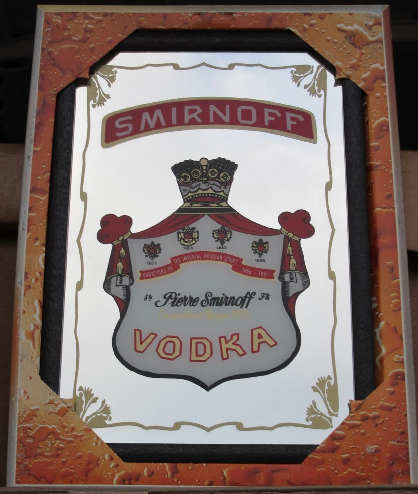 Mirror Smirnoff Vodka pub/bar, mancave, home decoration