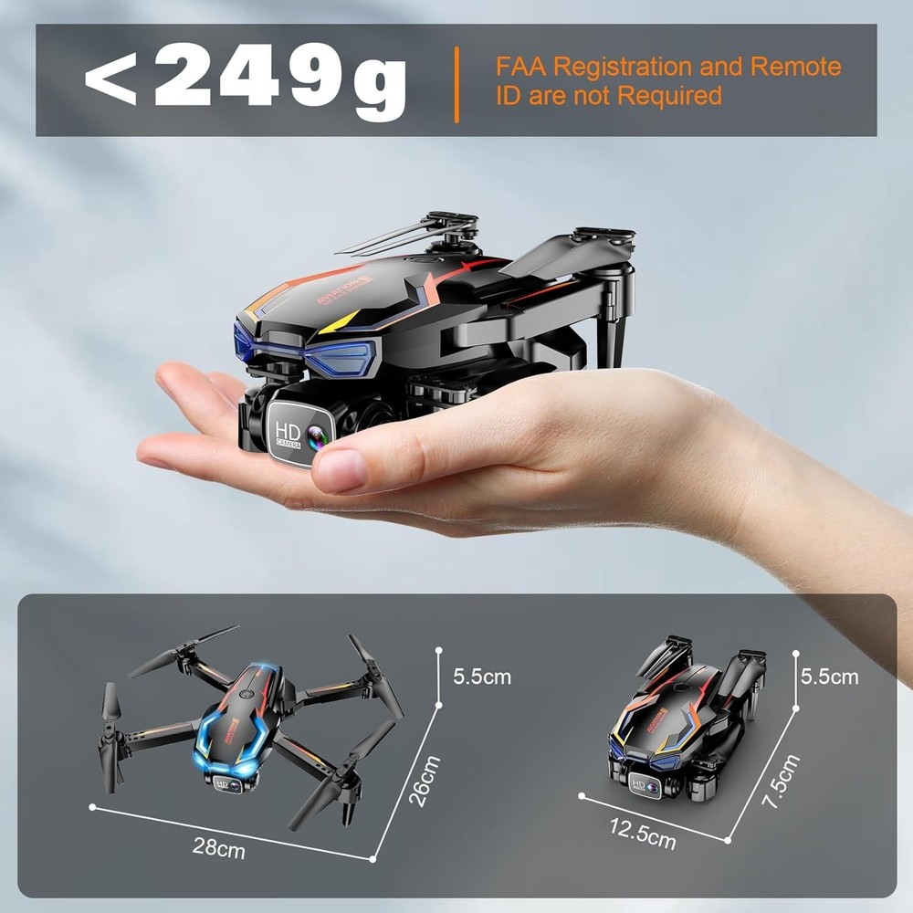 Professional 2K HD FPV Drone for Beginners, 2 Batteries