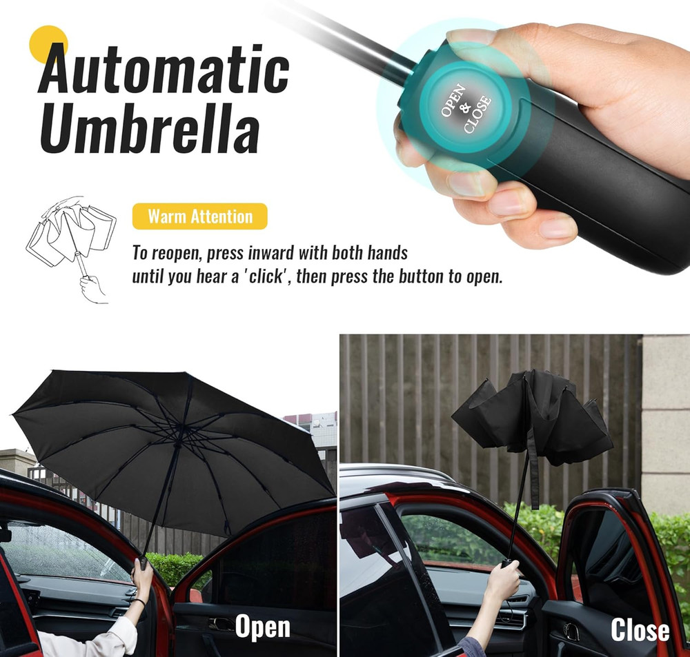 Conlun Inverted Umbrella Compact Windproof- Automatic Reverse Umbrellas for Rai
