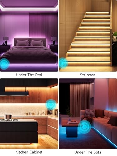 Motion Activated LED Light Strip Motion Sensor LED Light 16.4FT Multicolor